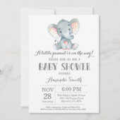 Elephant Baby shower Invitation Yellow and Grey Kaart (Voorkant)