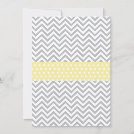 Elephant Baby shower Invitation Yellow and Grey Kaart (Achterkant)