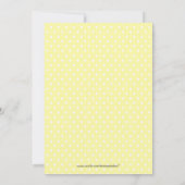 Elephant Baby shower Invitation Yellow Grey Kaart (Achterkant)