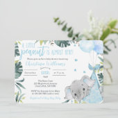 Elephant Baby Shower Invitations for a Boy Kaart (Staand voorkant)