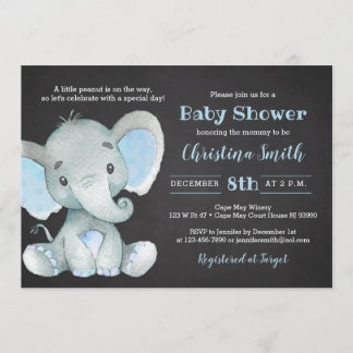 Elephant Baby Shower Invitations for a Boy Kaart