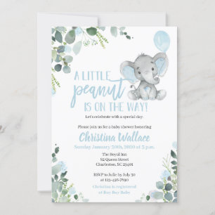 Elephant Baby Shower Invitations for a Boy Kaart