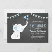 Elephant Baby Shower Invitations for a Boy Kaart (Voorkant)