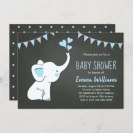 Elephant Baby Shower Invitations for a Boy Kaart