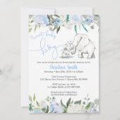 Elephant Baby Shower Invitations for a Boy Kaart (Voorkant)