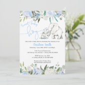 Elephant Baby Shower Invitations for a Boy Kaart (Staand voorkant)