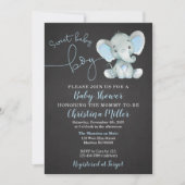 Elephant Baby Shower Invitations for a Boy Kaart (Voorkant)