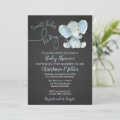 Elephant Baby Shower Invitations for a Boy Kaart (Staand voorkant)