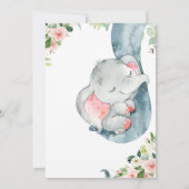 Elephant Baby Shower Invitations for a Girl Kaart (Achterkant)