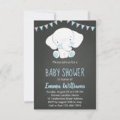 Elephant Baby Shower Invitations for Boy Kaart (Voorkant)
