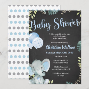 Elephant Baby Shower Invitations for Boys Kaart