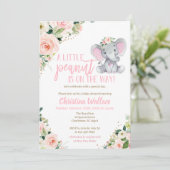 Elephant Baby Shower Invitations for Girls Kaart (Staand voorkant)