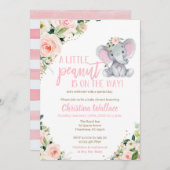Elephant Baby Shower Invitations for Girls Kaart (Voorkant / Achterkant)