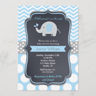 Elephant Baby Shower Invitations Kaart