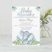 Elephant Baby Shower Invitations Kaart (Staand voorkant)