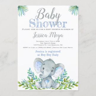 Elephant Baby Shower Invitations Kaart