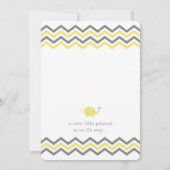 Elephant Baby shower Invite | Gele grijze Chevron Kaart (Achterkant)