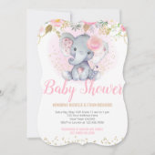 Elephant Baby shower Kaart (Voorkant)