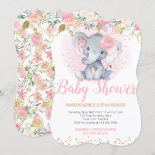 Elephant Baby shower Kaart
