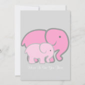 Elephant Baby shower Kaart (Achterkant)