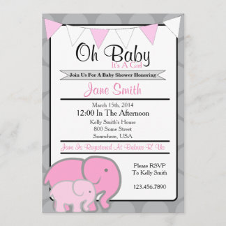 Elephant Baby shower Kaart