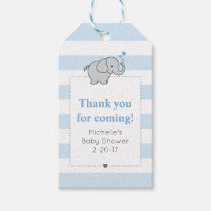 Elephant Baby shower Label - Boy Cadeaulabel