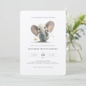 Elephant Baby shower Little Peanut Gender Neutral Kaart (Staand voorkant)