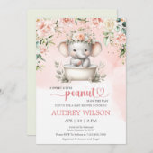 Elephant Baby shower Little Peanut op de weg Kaart (Voorkant / Achterkant)