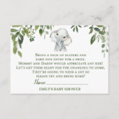 Elephant Baby shower Luier Raffle Kaart (Voorkant)