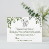 Elephant Baby shower Luier Raffle Kaart (Staand voorkant)