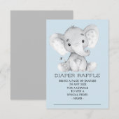 Elephant Baby shower Luier Raffle Ticket Informatiekaartje (Voorkant / Achterkant)