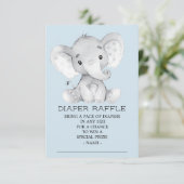 Elephant Baby shower Luier Raffle Ticket Informatiekaartje (Staand voorkant)
