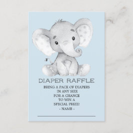 Elephant Baby shower Luier Raffle Ticket Informatiekaartje