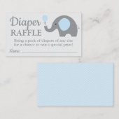 Elephant Baby shower Luier Raffle Tickets in Blauw Informatiekaartje (Voorkant / Achterkant)