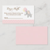 Elephant Baby shower Luier Raffle Tickets Informatiekaartje (Voorkant / Achterkant)