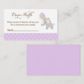 Elephant Baby shower Luier Raffle Tickets Informatiekaartje (Voorkant / Achterkant)