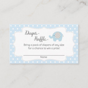 Elephant Baby shower Luier Raffle Tickets Informatiekaartje