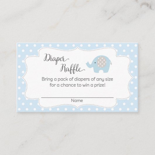 Elephant Baby shower Luier Raffle Tickets Informatiekaartje (Voorkant)