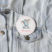Elephant Baby shower mammie wordt nieuw mama Roze Ronde Button 7,6 Cm (In situ)