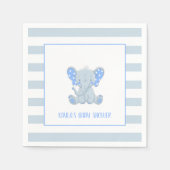 Elephant Baby shower Napkin - Boy - Custom Servet (Voorkant)