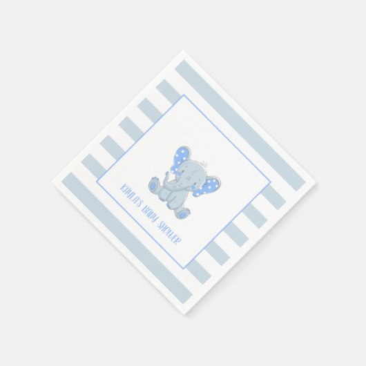Elephant Baby shower Napkin - Boy - Custom Servet (Hoek)