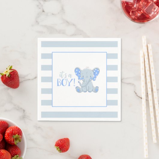 Elephant Baby shower Napkin - Een jongen Servet (Insitu)