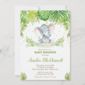 Elephant Baby shower Oerwoud Animals Baby Boy Gree Kaart (Voorkant)