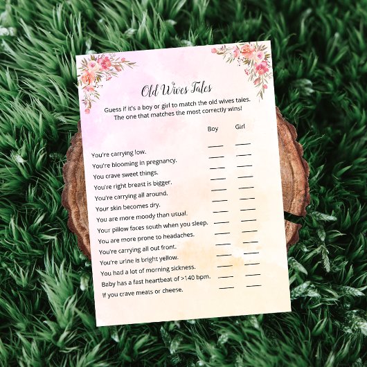 Elephant Baby shower Old Wives Tales Kaart