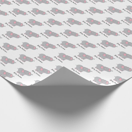 Elephant-Baby shower op maat Cadeaupapier (Hoek)