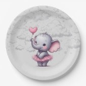 Elephant Baby shower Papieren Bordje (Voorkant)