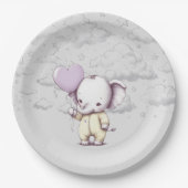 Elephant Baby shower Papieren Bordje (Voorkant)