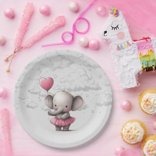Elephant Baby shower Papieren Bordje (Feest)