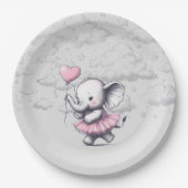 Elephant Baby shower Papieren Bordje (Voorkant)
