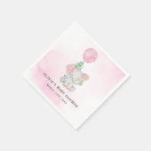 Elephant Baby shower Pink Floral Greenery Servet (Hoek)